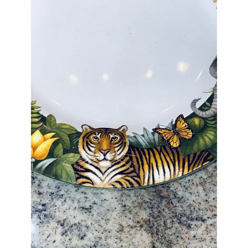 Set of 11 Sakura Jungle Animals Stephanie Stouffer Stoneware Dinner Salad 10